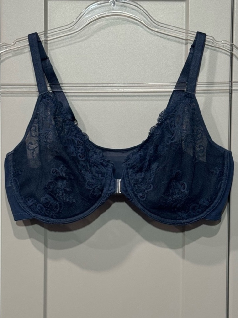 Delimira front closure 0242-2061-AFE Lace Bra in Blue US 38DD Like New